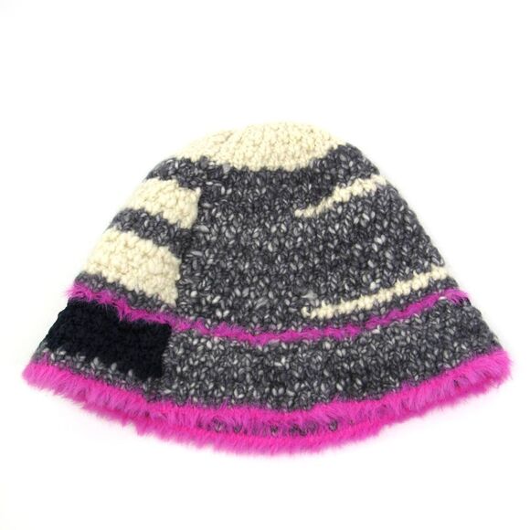 Stella McCartney Multicolor Knit Bucket Hat Beanie in Beige/Gray/Pink main image 6